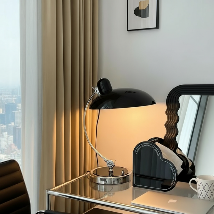 Table Lamp - Curved Arm with Dome Shade