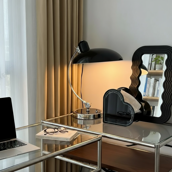 Table Lamp - Curved Arm with Dome Shade