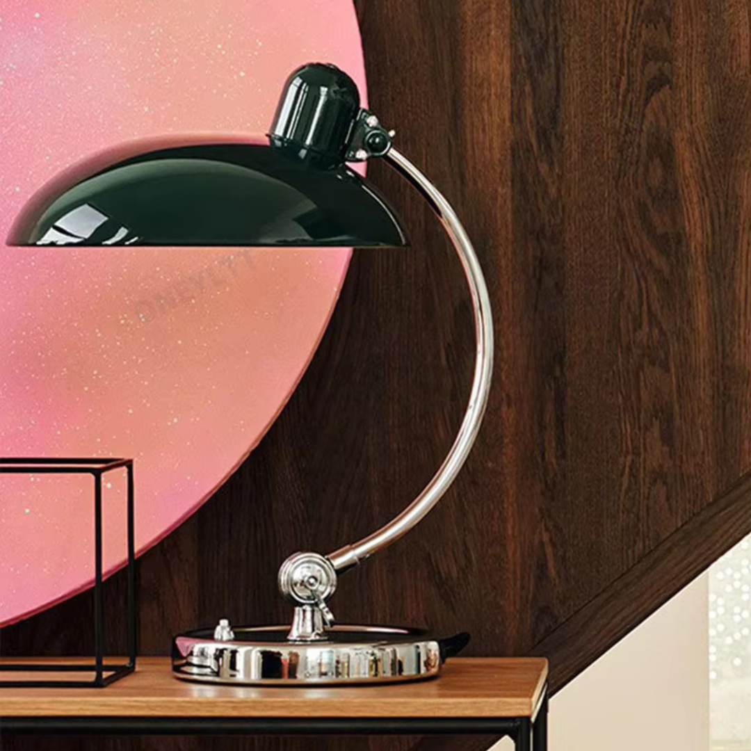 Table Lamp - Curved Arm with Dome Shade