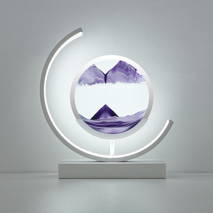 Table Lamp - Moving Sand Art with Curved Ring Frame