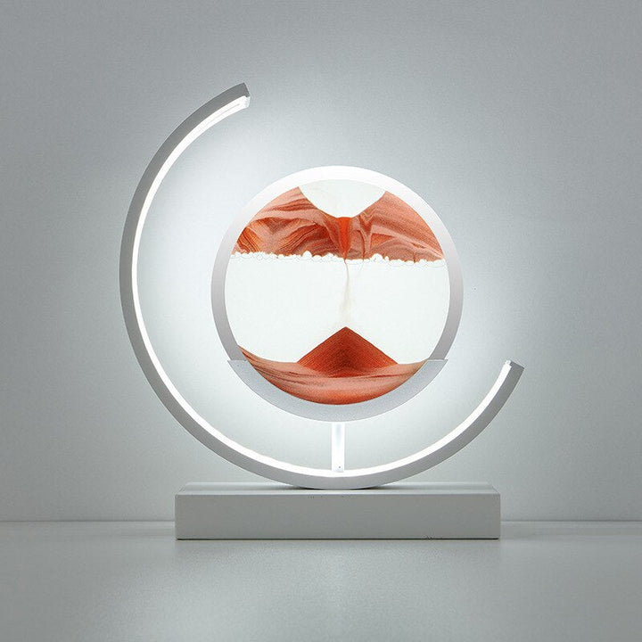 Table Lamp - Moving Sand Art with Curved Ring Frame