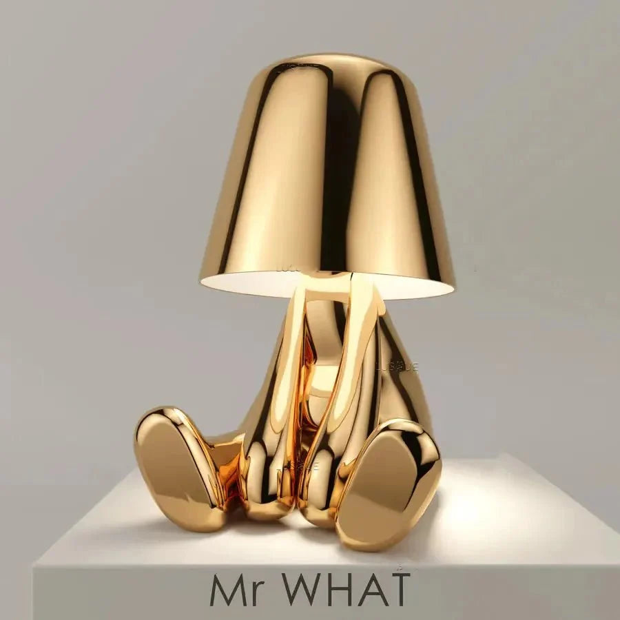 Table Lamp - Seated Figure Base with Conical Shade
