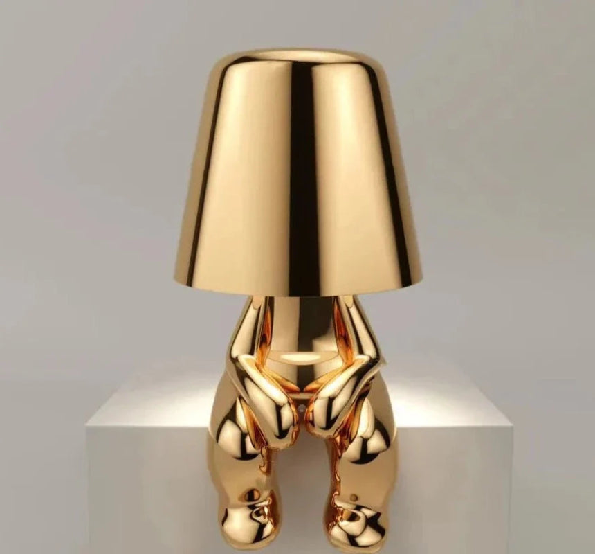 Table Lamp - Seated Figure Base with Conical Shade