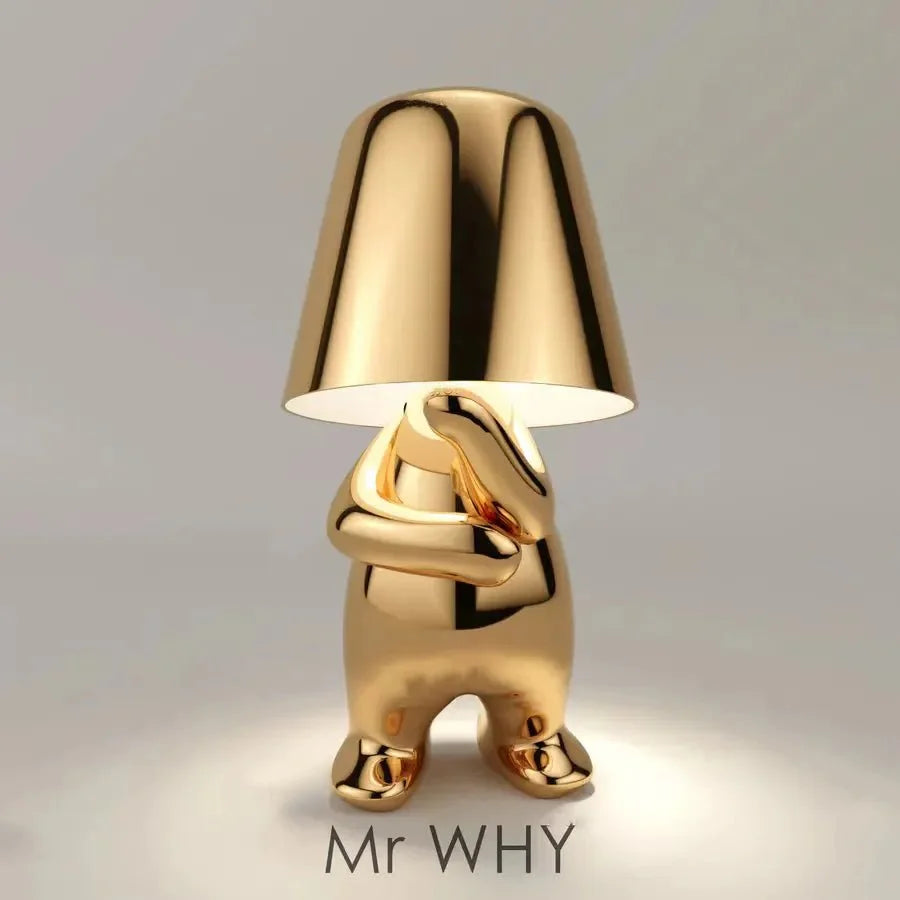 Table Lamp - Seated Figure Base with Conical Shade