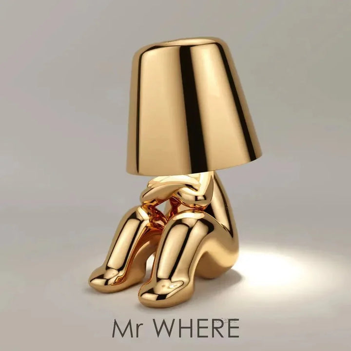 Table Lamp - Seated Figure Base with Conical Shade