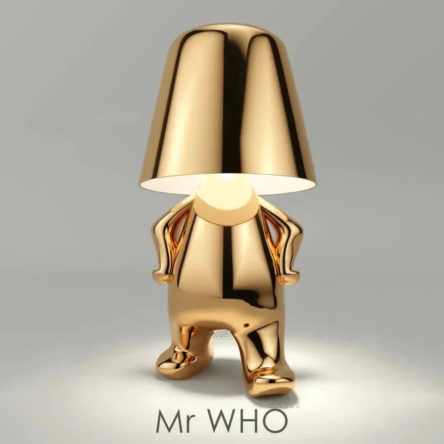 Table Lamp - Seated Figure Base with Conical Shade