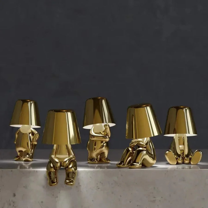 Table Lamp - Seated Figure Base with Conical Shade