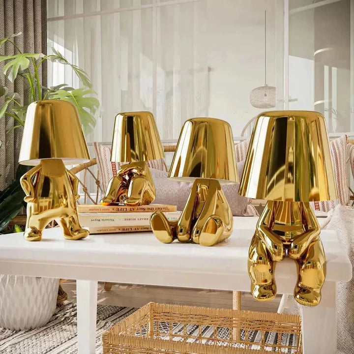 Table Lamp - Seated Figure Base with Conical Shade