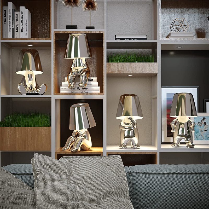 Table Lamp - Seated Figure Base with Conical Shade
