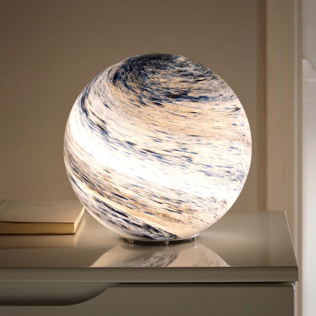 Table Lamp - Spherical Marbled Globe Shade