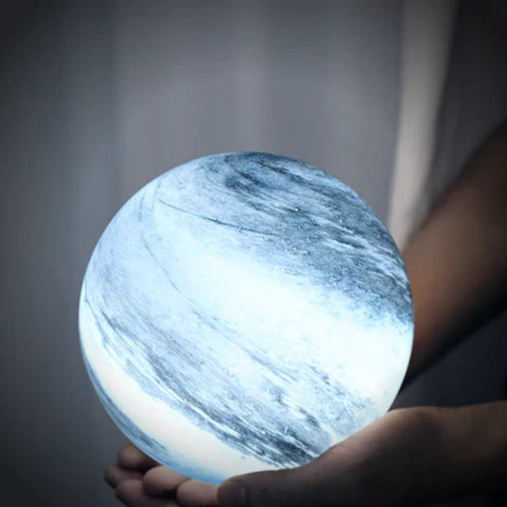 Table Lamp - Spherical Marbled Globe Shade
