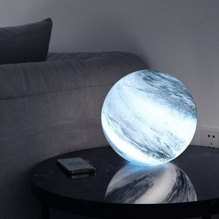 Table Lamp - Spherical Marbled Globe Shade