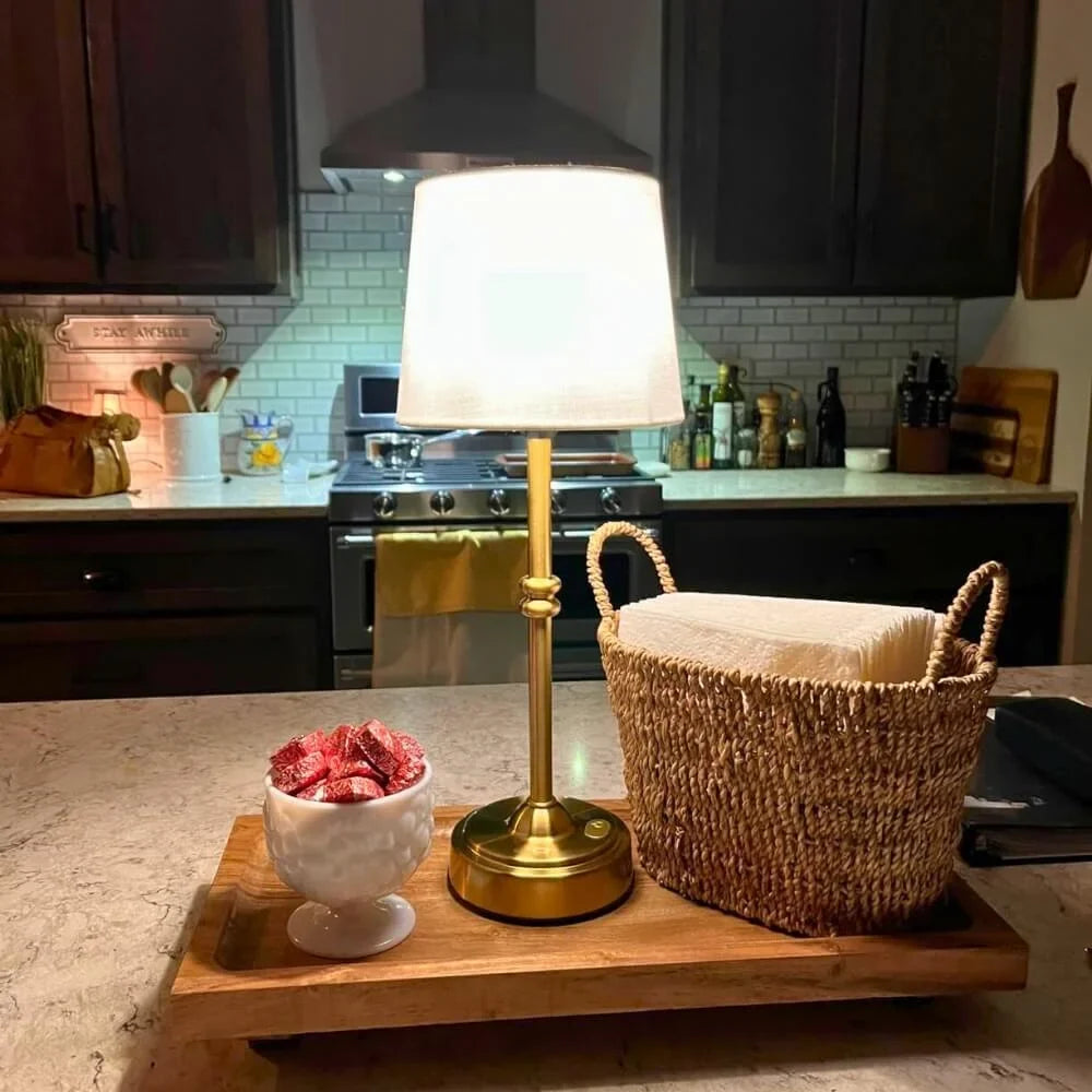 Table Lamp - Tapered Shade with Turned Stem