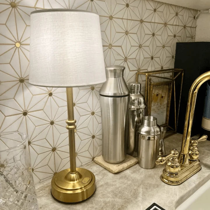 Table Lamp - Tapered Shade with Turned Stem