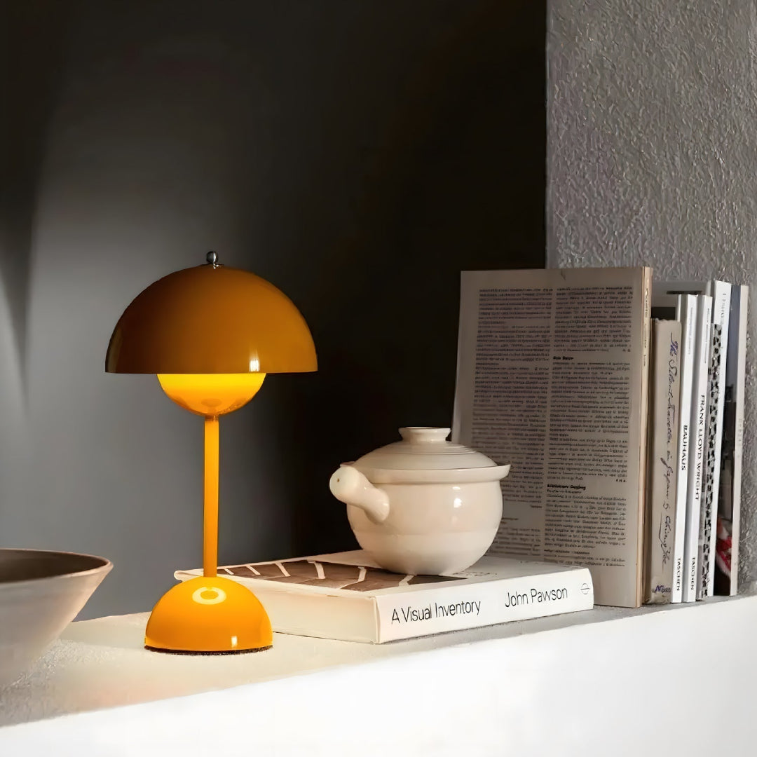 Table Lamp Dome Shade Mushroom Shape Rounded Base