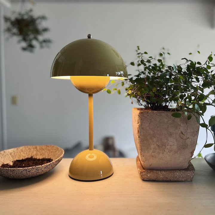 Table Lamp Dome Shade Mushroom Shape Rounded Base