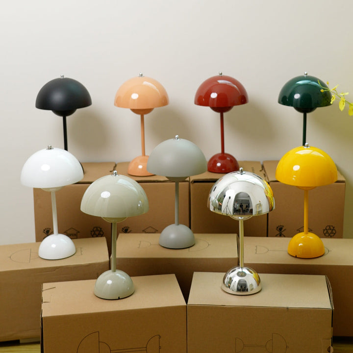 Table Lamp Dome Shade Mushroom Shape Rounded Base