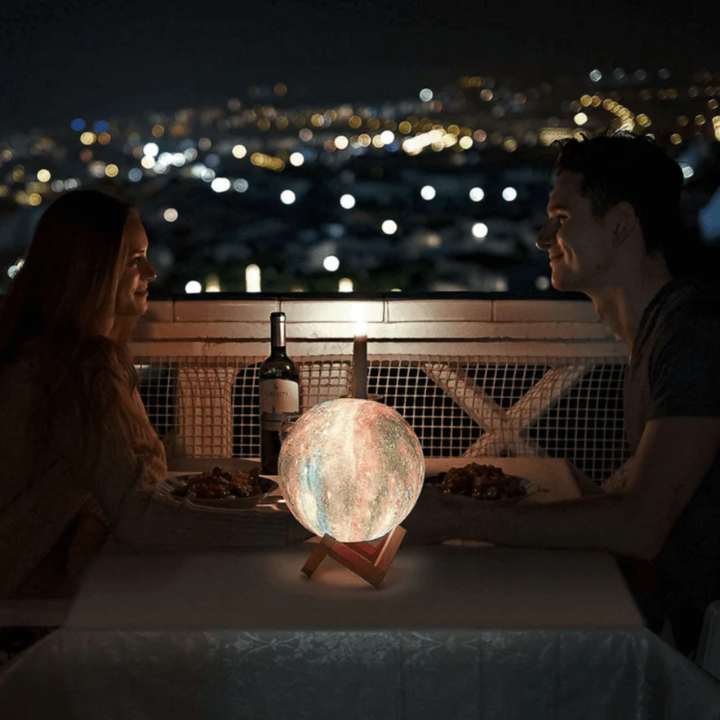 Table Mounted Globe Lamp - Galaxy Print Sphere Night Light