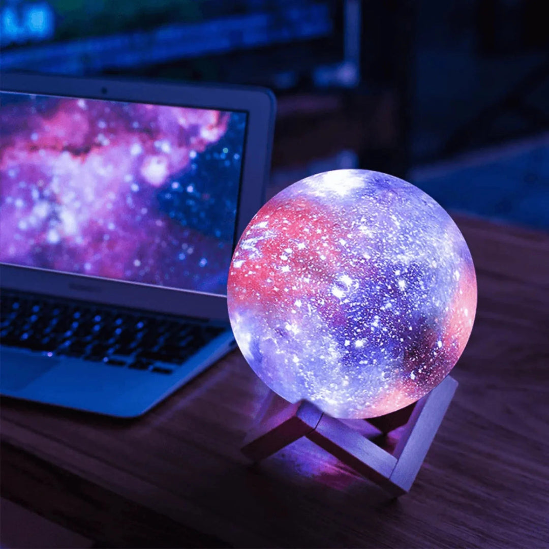Table Mounted Globe Lamp - Galaxy Print Sphere Night Light