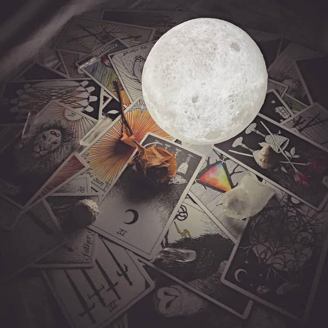 Table Mounted Moon Lamp - Spherical Lunar Print Night Light