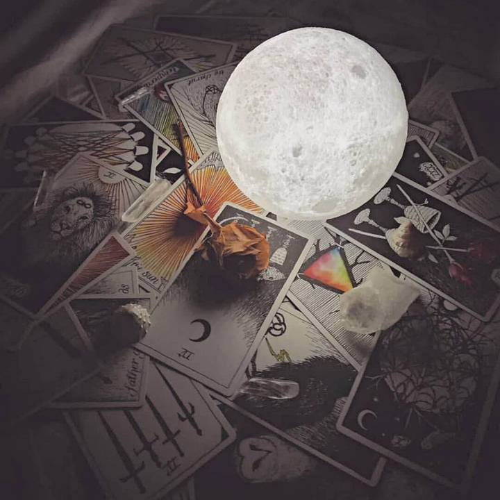 Table Mounted Moon Lamp - Spherical Lunar Print Night Light