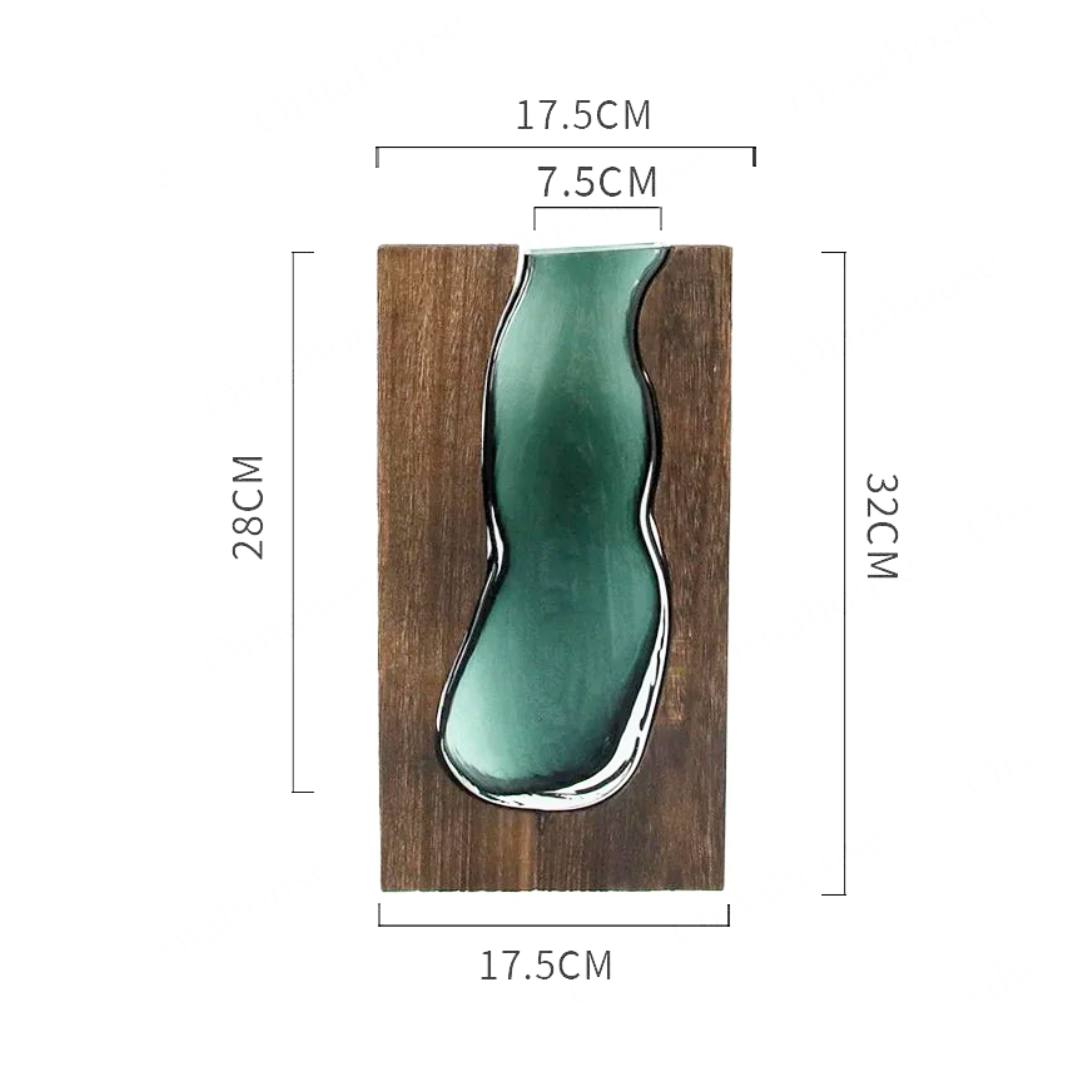 Tabletop Vase - Block Vase with Glass Insert