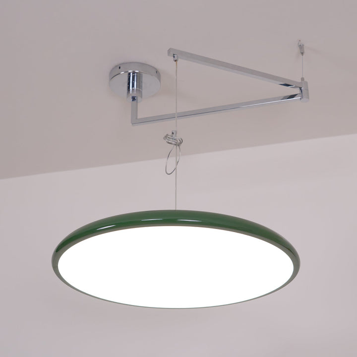 Swing Arm Pendant Ceiling Lamp Adjustable Metal Disc Shade
