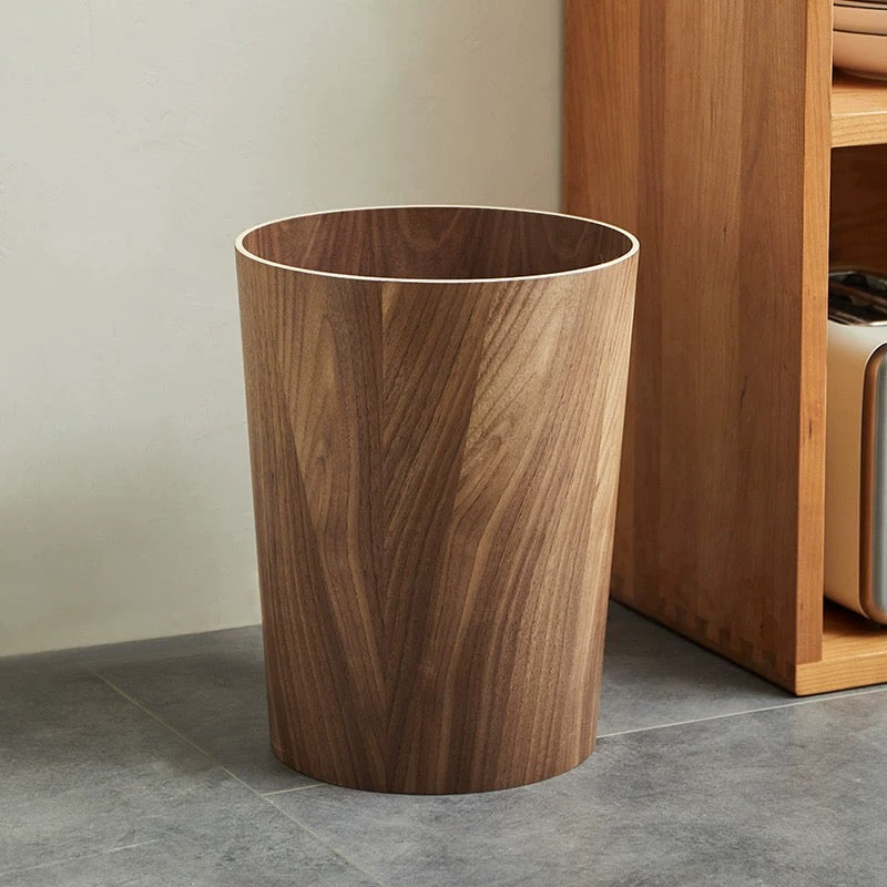 Trash Can - Round Tapered Waste Bin with Swing Lid