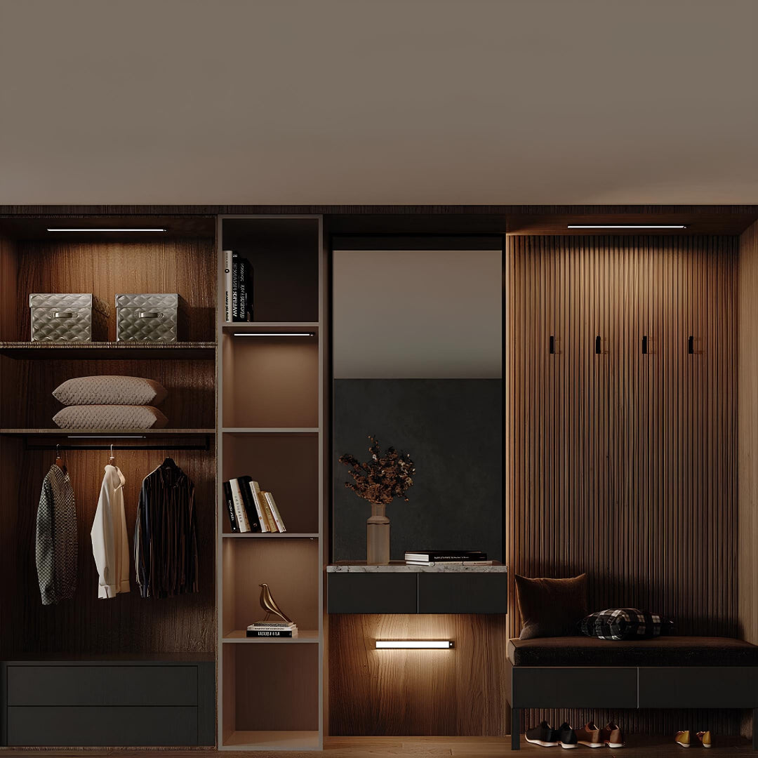 Under Cabinet Light with Motion Sensor - Rechargeable LED Closet Light Bar