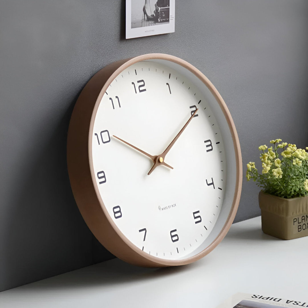 Wall Clock - Round Analog Clock with Arabic Numerals