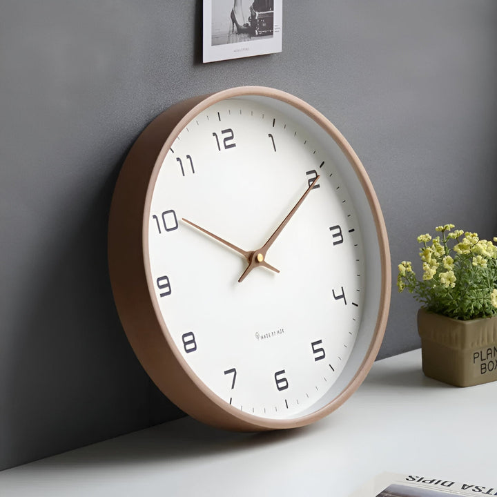 Wall Clock - Round Analog Clock with Arabic Numerals