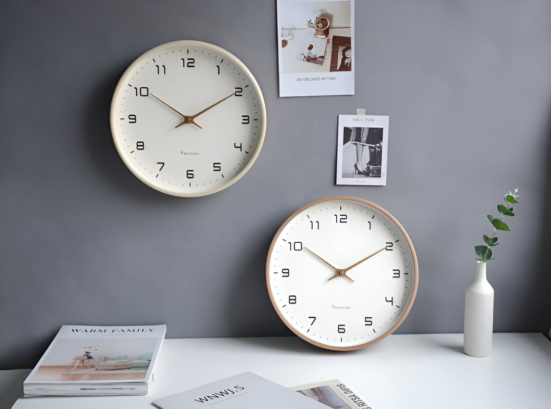 Wall Clock - Round Analog Clock with Arabic Numerals