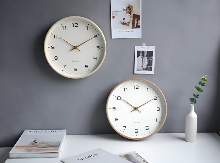 Wall Clock - Round Analog Clock with Arabic Numerals
