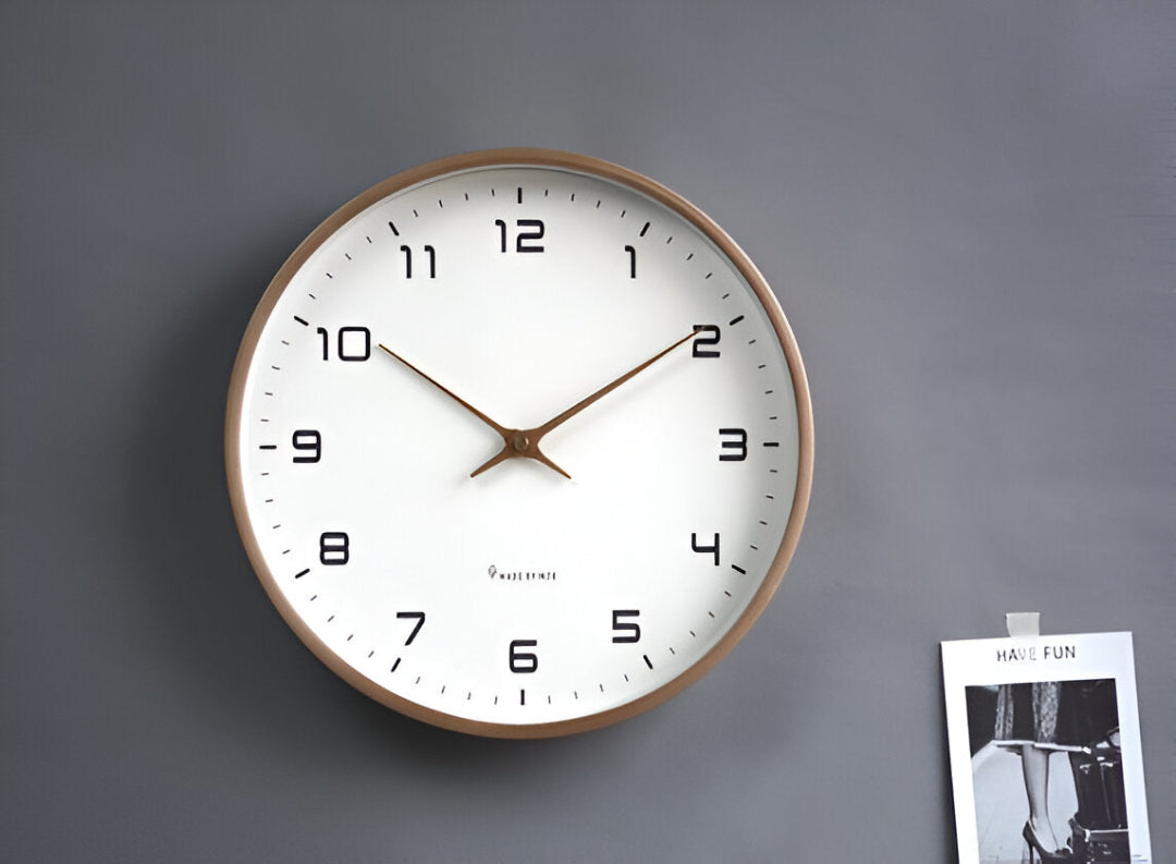 Wall Clock - Round Analog Clock with Arabic Numerals