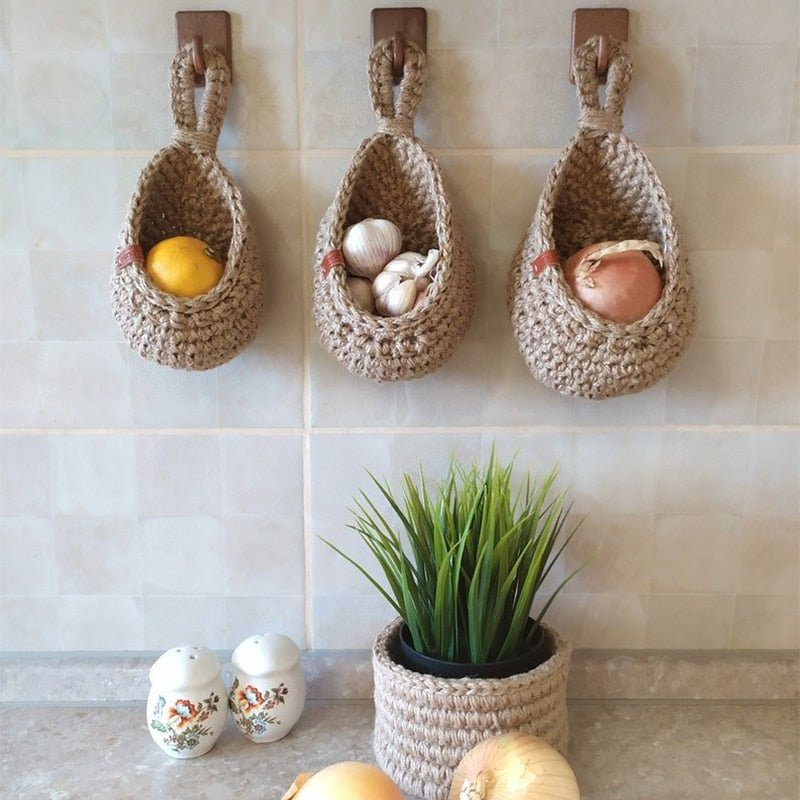 Wall Hanging Storage Basket - Teardrop Holder