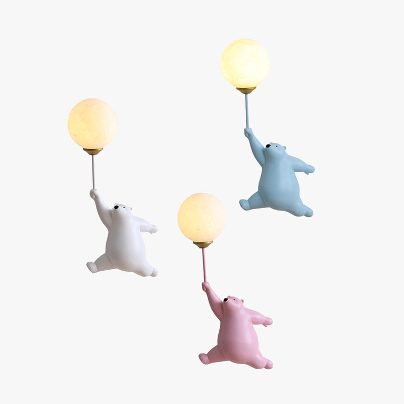 Wall Mounted Bear Lamp Balloon Globe Shade