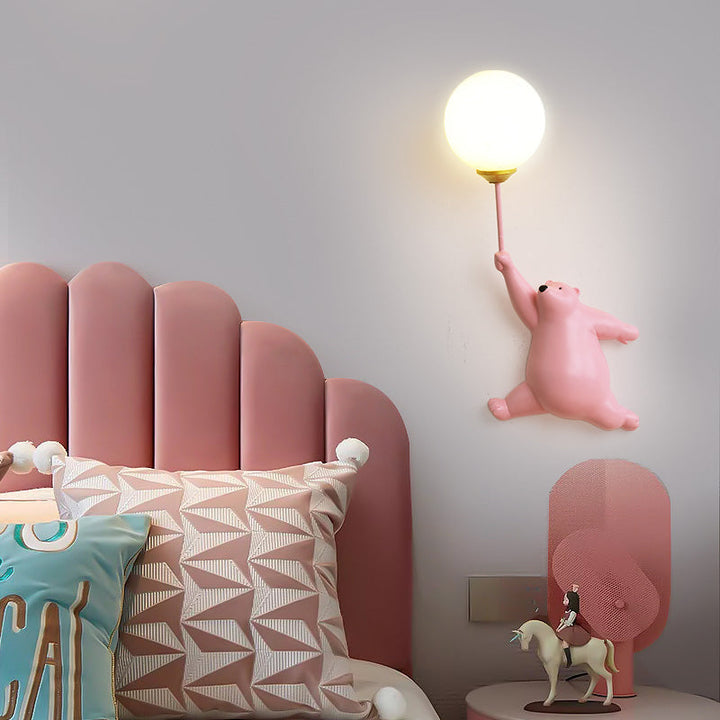 Wall Mounted Bear Lamp Balloon Globe Shade