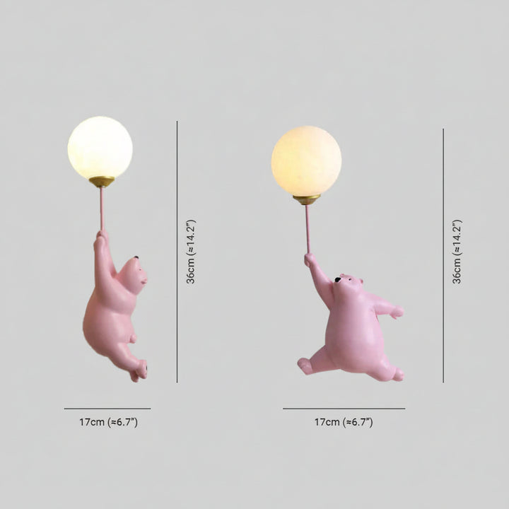 Wall Mounted Bear Lamp Balloon Globe Shade