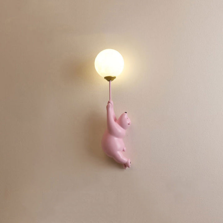 Wall Mounted Bear Lamp Balloon Globe Shade