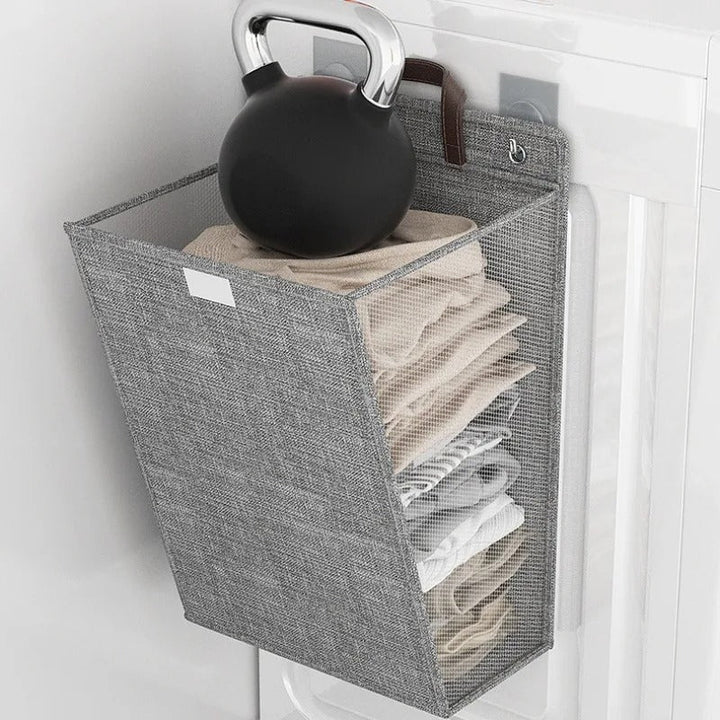 Wall Mounted Laundry Hamper - Hanging Foldable Laundry Basket with Lid