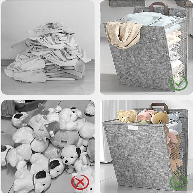 Wall Mounted Laundry Hamper - Hanging Foldable Laundry Basket with Lid