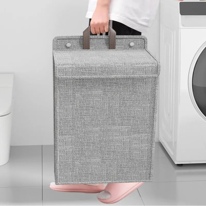 Wall Mounted Laundry Hamper - Hanging Foldable Laundry Basket with Lid