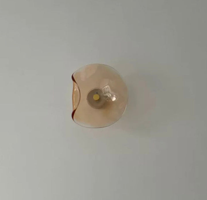 Wall Mounted Sconce Lamp - Curved Disc Shade with Central Globe