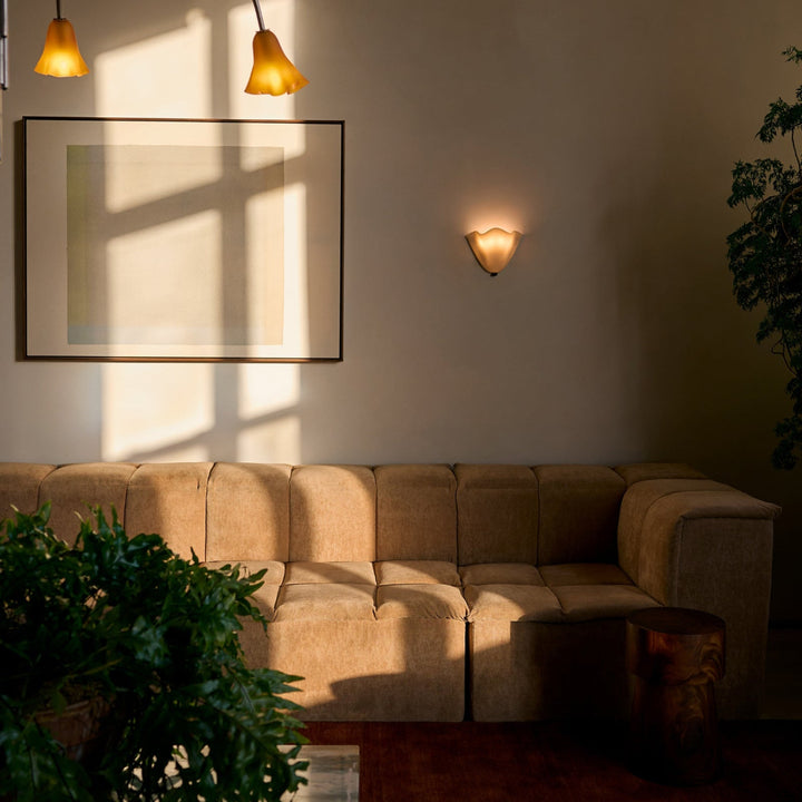 Wall Mounted Sconce Lamp - Draped Shade with Wavy Rim