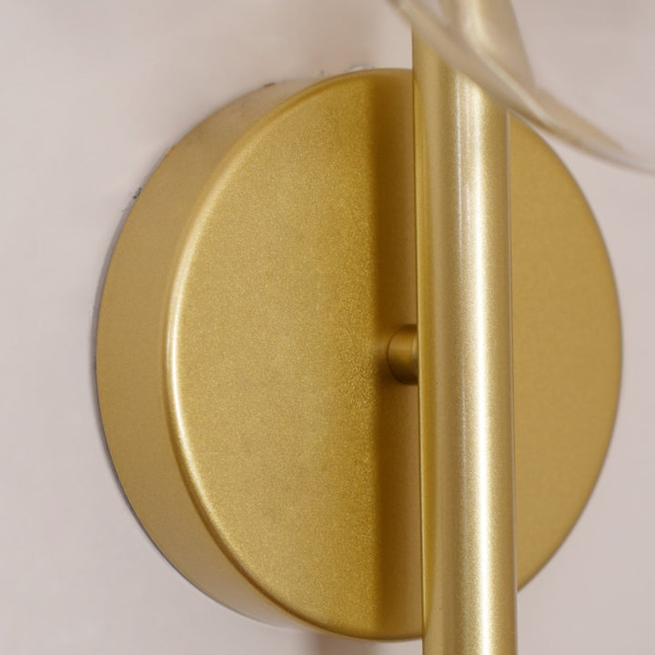 Wall Mounted Sconce Lamp - Dual Disc Shade on Vertical Stem