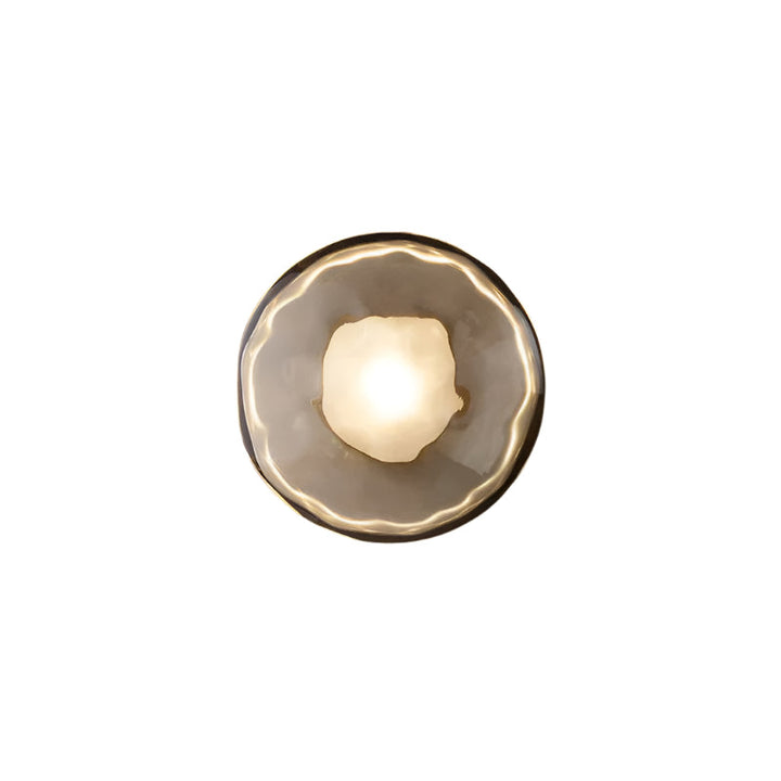 Wall Mounted Sconce Lamp - Dual Disc Shade on Vertical Stem