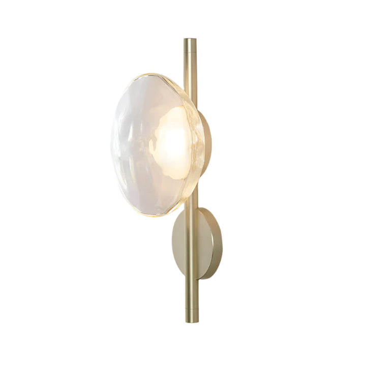 Wall Mounted Sconce Lamp - Dual Disc Shade on Vertical Stem