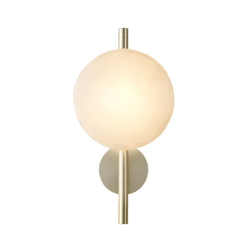 Wall Mounted Sconce Lamp - Dual Disc Shade on Vertical Stem