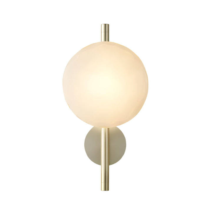 Wall Mounted Sconce Lamp - Dual Disc Shade on Vertical Stem