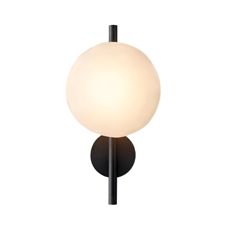 Wall Mounted Sconce Lamp - Dual Disc Shade on Vertical Stem